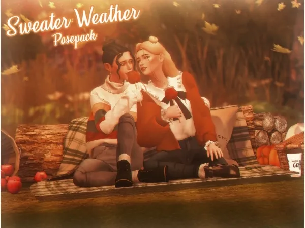 Alpha Sweater Weather Posepack - The Sims 4 Custom Content