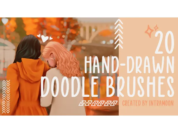 Maxis Match 20 HAND DRAWN DOODLE BRUSHES - The Sims 4 Custom Content