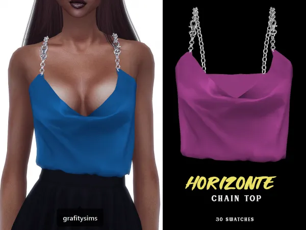 Alpha Horizonte Chain Top - The Sims 4 Custom Content