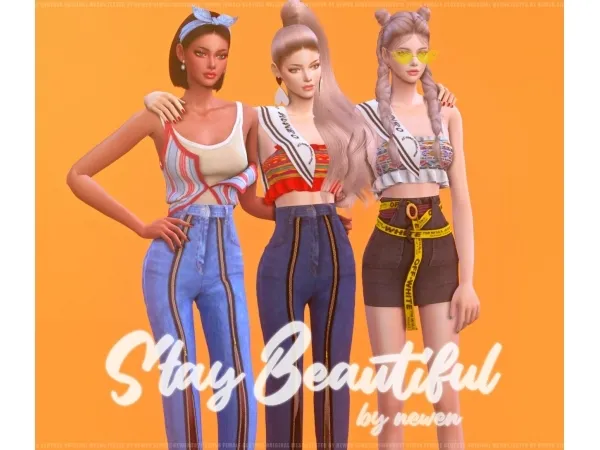 Alpha Stay Beautiful set by NEWEN092 - The Sims 4 Custom Content