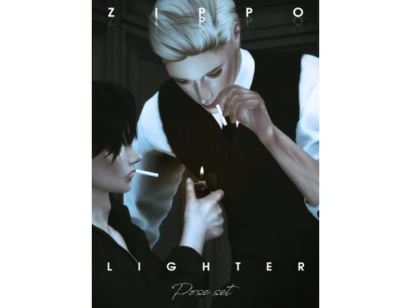 Alpha Zippo Lighter 2 Pose Set - The Sims 4 Custom Content