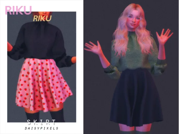 Alpha Riku Skirt ( ) by daisypixels - The Sims 4 Custom Content