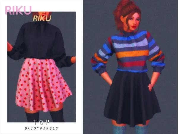 Alpha Riku Sweater ( ) by daisypixels - The Sims 4 Custom Content