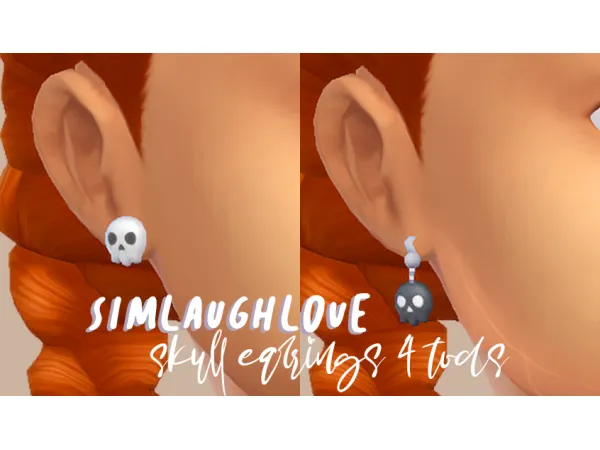 Maxis Match simlaughlove skull earrings for toddlers - The Sims 4 Custom Content