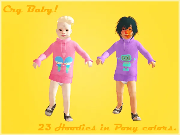 Toddler Hoodies in Pony Colors - The Sims 2 Custom Content