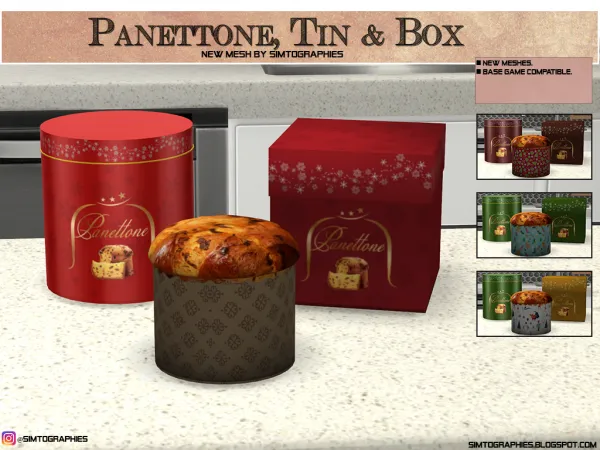 Alpha Panettone Tin Box - The Sims 4 Custom Content