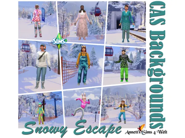 Alpha CAS Backgrounds Snowy Escape by simsfinds - The Sims 4 Custom Content