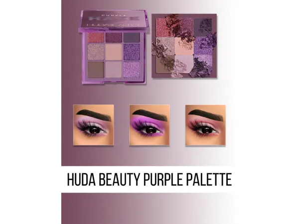 Alpha HUDA BEAUTY PURPLE PALETTE - The Sims 4 Custom Content