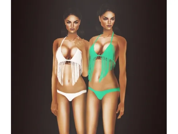 Fringes Swimwear by NightingaleSims - The Sims 2 Custom Content