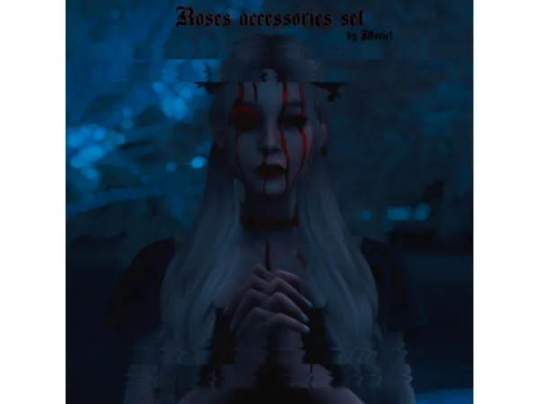 Alpha Roses accessories set by Moriel - The Sims 4 Custom Content