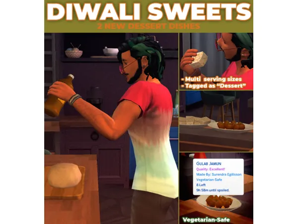 Maxis Match Diwali Sweets 2 New Custom Recipies by RobinKLocksley - The Sims 4 Custom Content