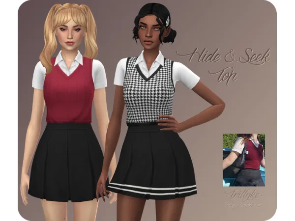 Maxis Match Hide Seek Top by Trillyke - The Sims 4 Custom Content