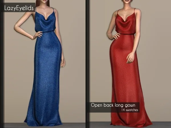 Alpha Open back long gown - The Sims 4 Custom Content