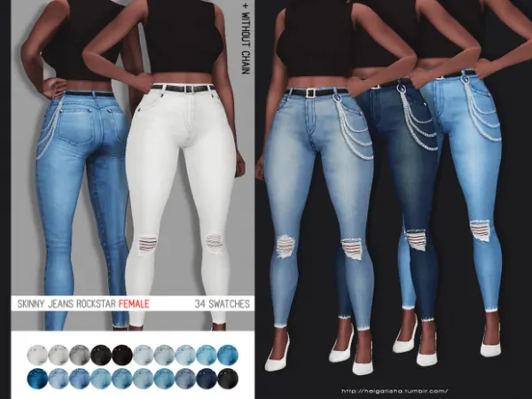 Maxis Match Skinny jeans Rockstar_female by helgatisha - The Sims 4 Custom Content