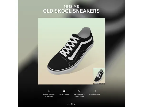 Alpha MMSIMS Old Skool Sneakers by MMSIMS - The Sims 4 Custom Content