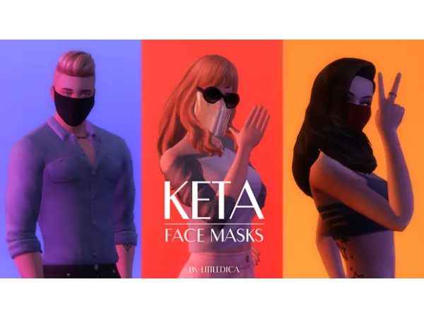 Maxis Match KETA Face Masks in 2 styles by littledica - The Sims 4 Custom Content