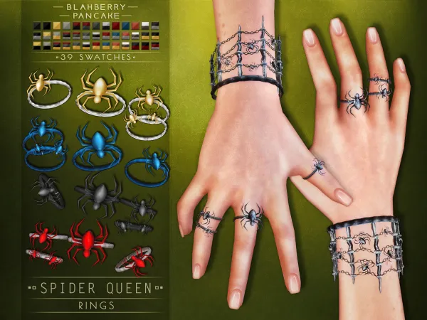 Alpha Blahberry Pancake Spider Queen Rings - The Sims 4 Custom Content