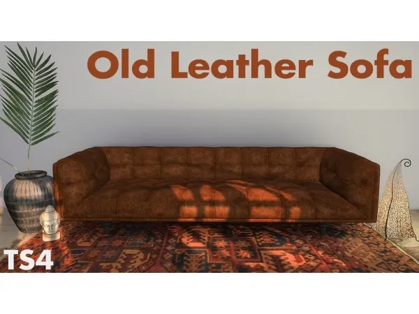 Alpha Recolors of Nordicas old leather sofa - The Sims 4 Custom Content