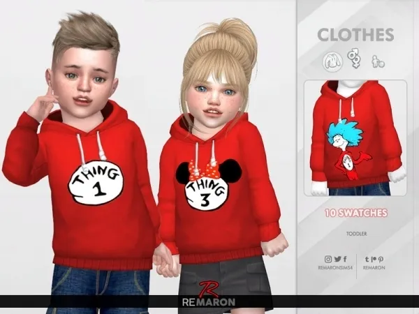 Maxis Match remaron's Thing Hoodie for Toddler 01 - The Sims 4 Custom Content