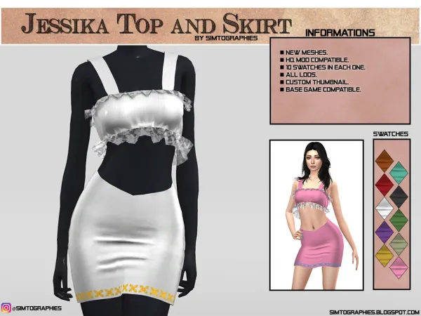Maxis Match Jessika Top and Skirt - The Sims 4 Custom Content