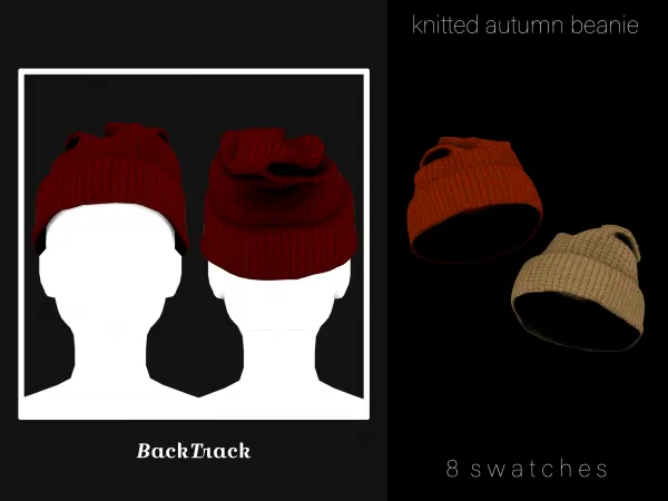 Alpha autumn set knitted autumn beanie - The Sims 4 Custom Content