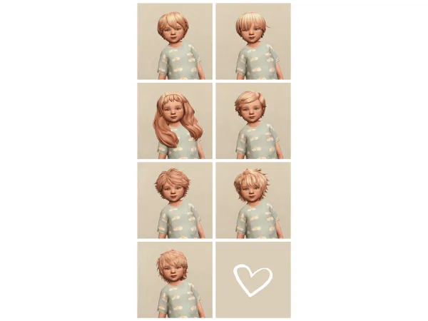 Maxis Match 7 toddler hair conversions by Maytaiii - The Sims 4 Custom Content