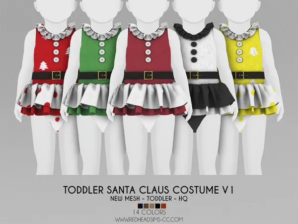 Alpha TODDLER SANTA CLAUS COSTUME V1 - The Sims 4 Custom Content