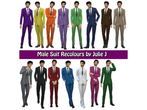 Maxis Match Male Suit Recolours - The Sims 4 Custom Content