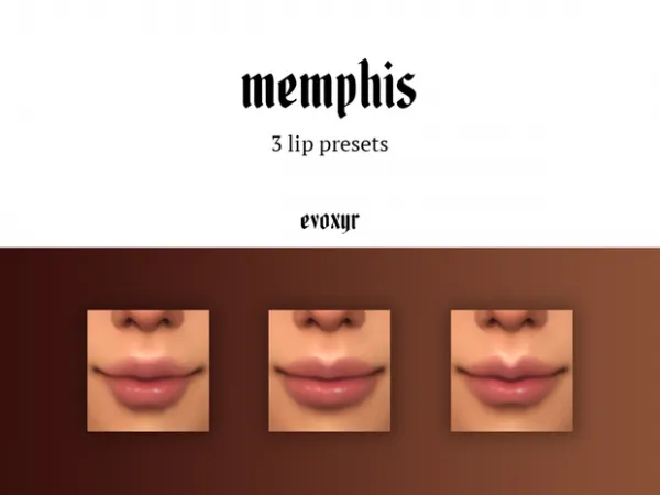 Maxis Match memphis lip presets by evoxyr - The Sims 4 Custom Content