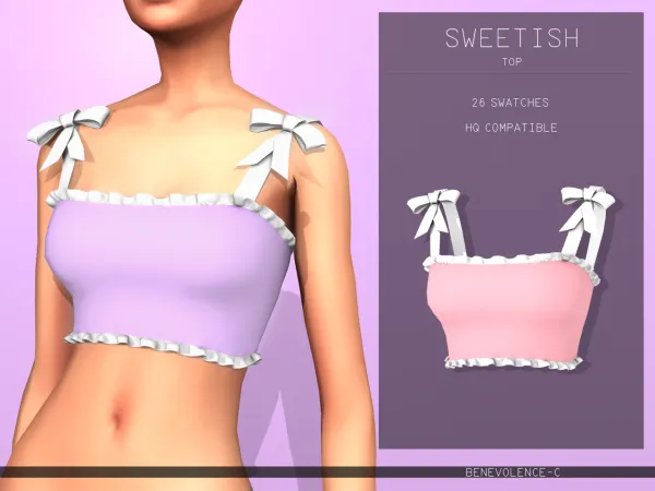 Alpha Sweetish Top - The Sims 4 Custom Content
