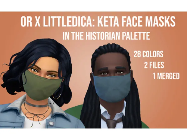 Maxis Match FaceMask in Historian pallette - The Sims 4 Custom Content