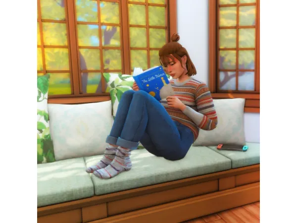 Maxis Match Window Seat Pose Pack - The Sims 4 Custom Content