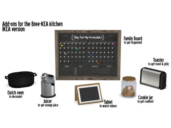 Maxis Match Around IKEA Add ons for the Bree KEA kitchen - The Sims 4 Custom Content