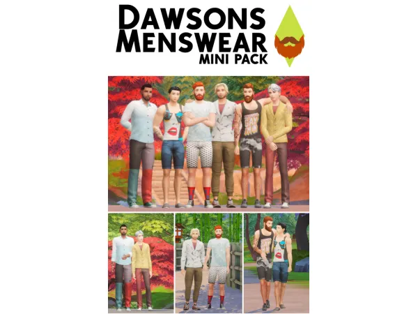 Maxis Match Dawsons Menswear mini pack by Kiwisim4 - The Sims 4 Custom Content