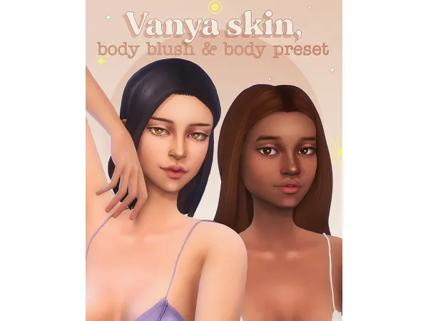 Maxis Match Vanya skin body blush body preset by Miiko - The Sims 4 Custom Content