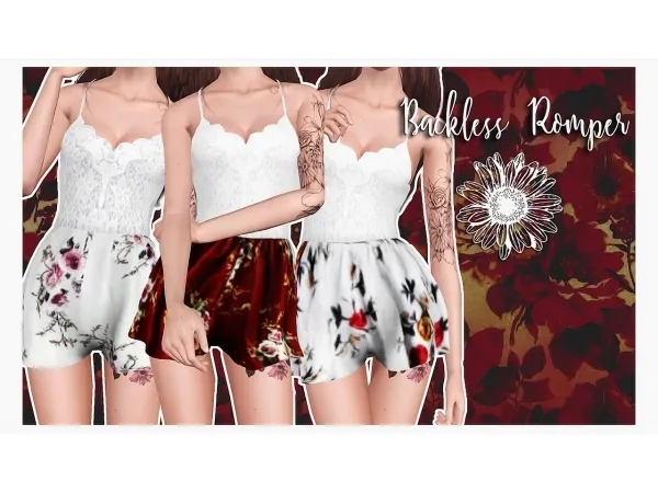 halosims Backless Romper by simsfinds - The Sims 3 Custom Content