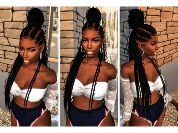 Alpha Keturah Braid Bun - The Sims 4 Custom Content