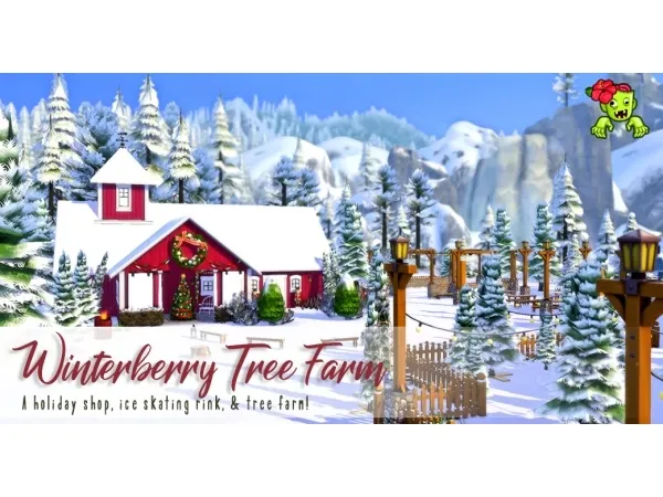 Maxis Match Advent Calendar Day 1 Winterberry Tree Farm - The Sims 4 Custom Content