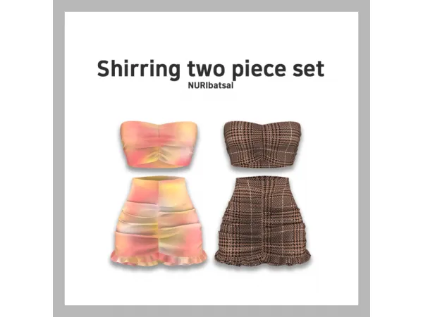 Maxis Match [NURI] Shirring Two Piece Set - The Sims 4 Custom Content