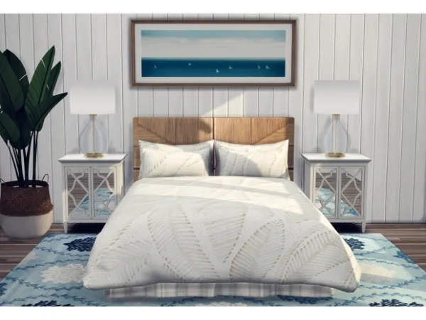 Alpha Bright Coastal Collection Bedding by Sooky88 - The Sims 4 Custom Content