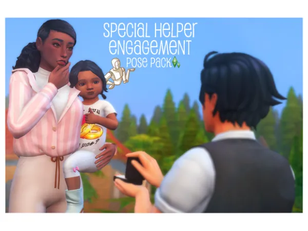 Alpha Secret Helper Engagement Pose Pack Toddler Shirts by SamsSims - The Sims 4 Custom Content