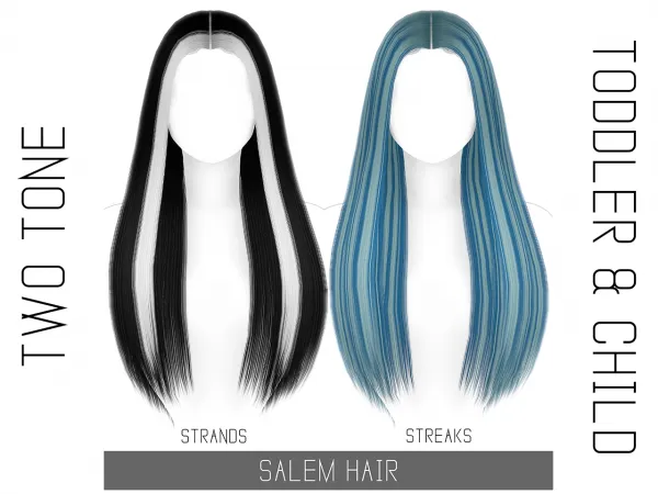 Alpha SALEM HAIR TWO TONE TODDLER CHILD - The Sims 4 Custom Content