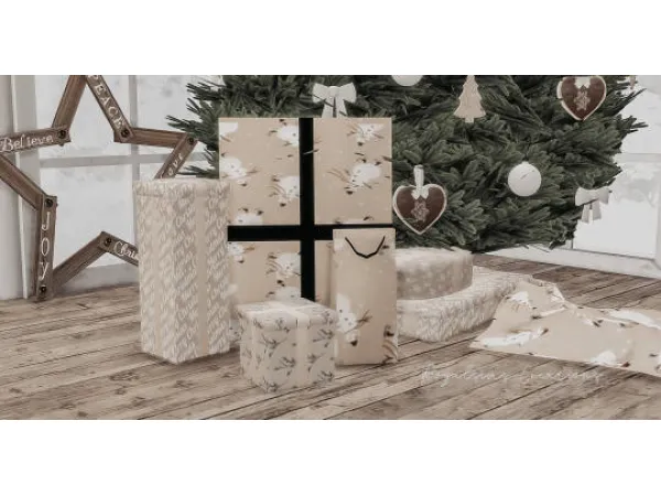 Alpha ADVENT CALENDAR DAY 2 christmas gift and wrapping paper recolor - The Sims 4 Custom Content