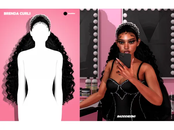 Alpha BRENDA CURLS ACCESSORY by BADDDIESIMS - The Sims 4 Custom Content