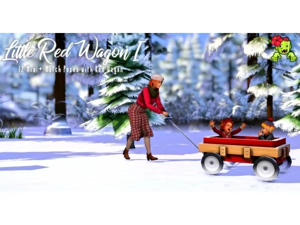 Maxis Match Advent Calendar Day 2 Little Red Wagon I - The Sims 4 Custom Content