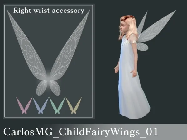 Alpha CarlosMG_ChildFairyWings_01 - The Sims 4 Custom Content