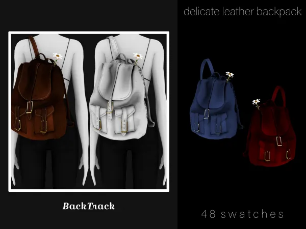 Alpha delicate leather backpack acc - The Sims 4 Custom Content