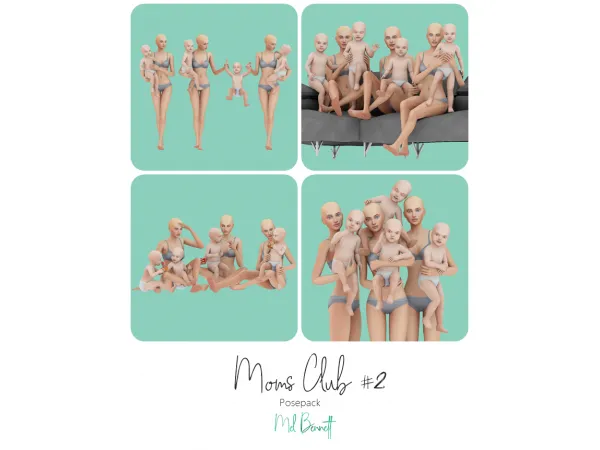 Alpha MOMS CLUB 2 POSEPACK - The Sims 4 Custom Content