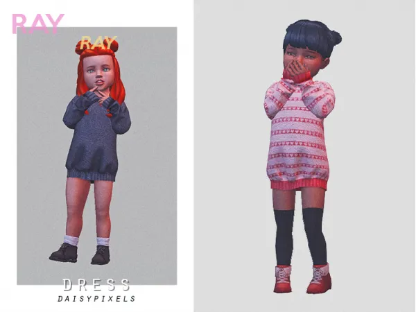 Alpha Ray Sweater Dress ( ) - The Sims 4 Custom Content