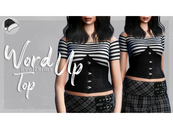 Alpha Evells Advent Calendar Day 8 Word Up Top - The Sims 4 Custom Content